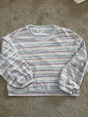 Madewell Multicolor Pastel Striped Crewneck Sweater